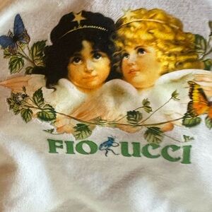 Fiorucci Classic Angel mini crop top featuring the iconic angels